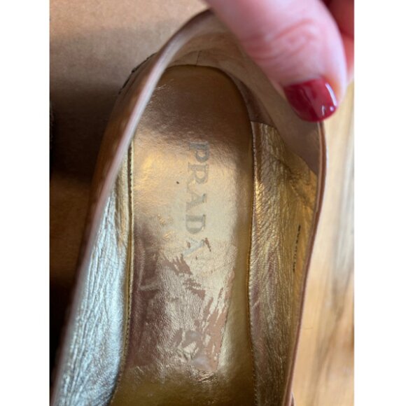 Prada Tan Leather Espadrille Platform Slip Ons | Women’s Size 39 (US 8.5) - Picture 10 of 10